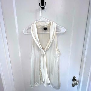 Silky Cream Blouse w/tie